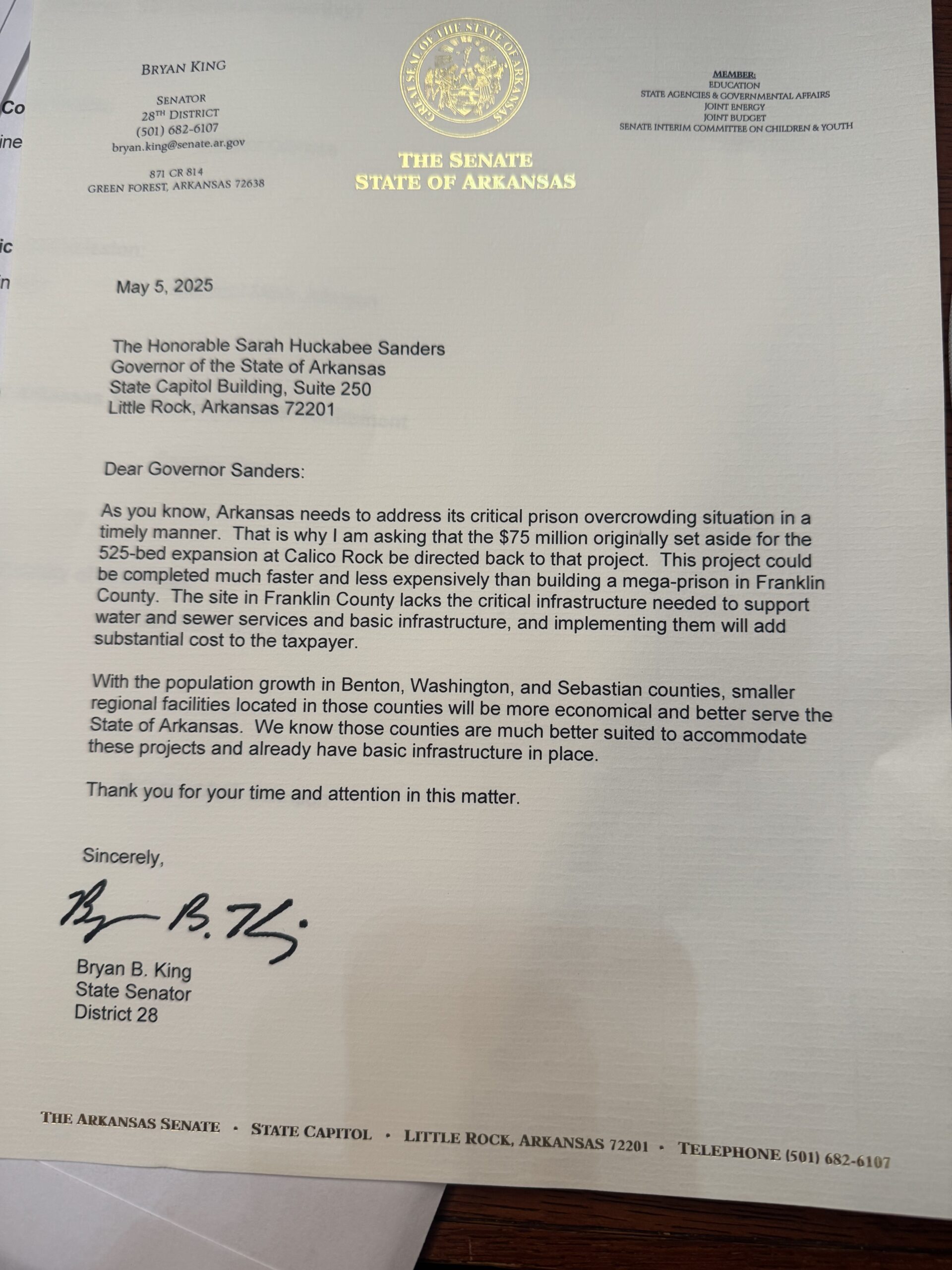 Arkansas Legislature concludes 2025 legislative session; conflict over planned prison continues 2 king. letter scaled